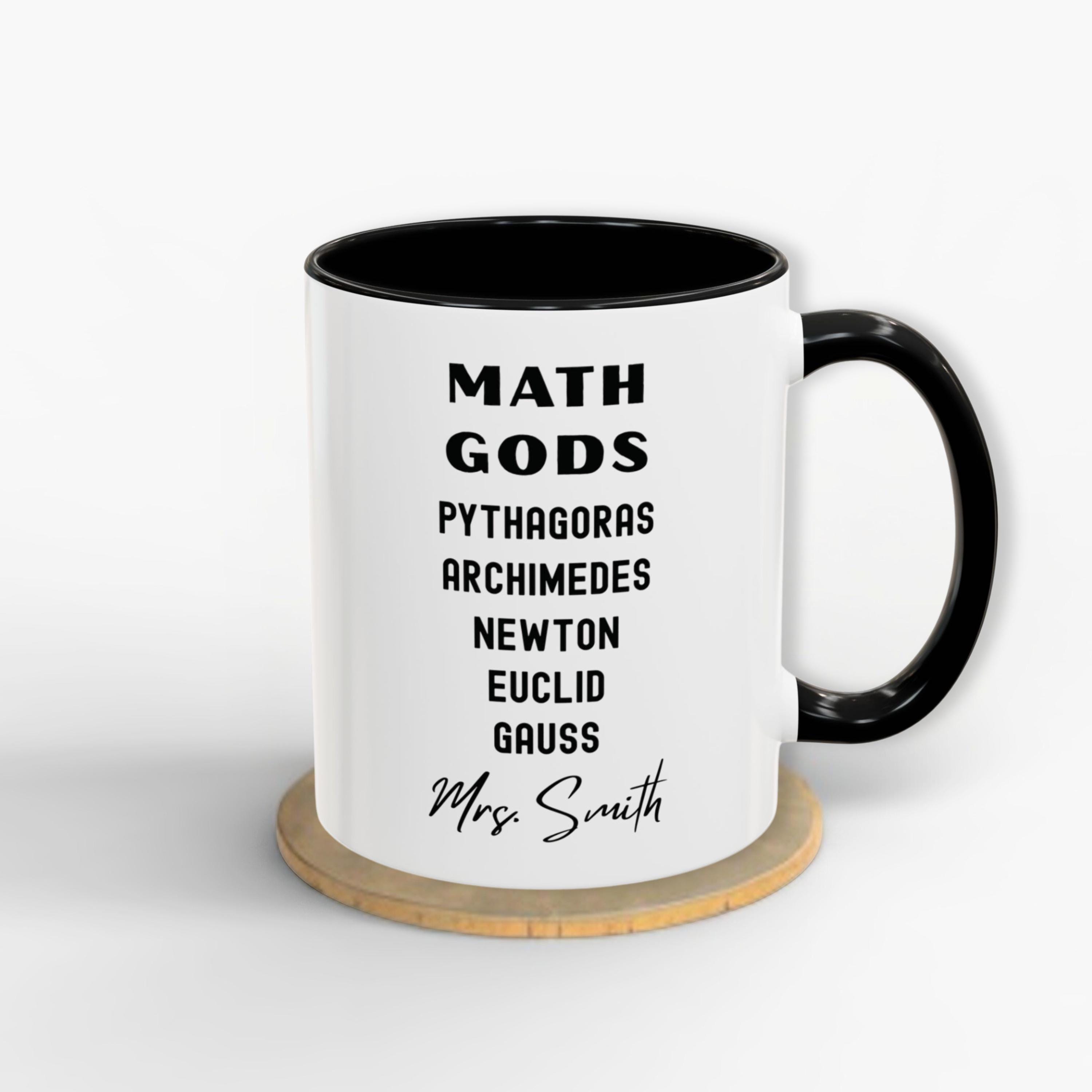 Personalized Math Teacher Mug Custom Teacher Appreciation Gifts Coffee Cup Teacher Thank You Gift or Retirement Gift for Math Professors