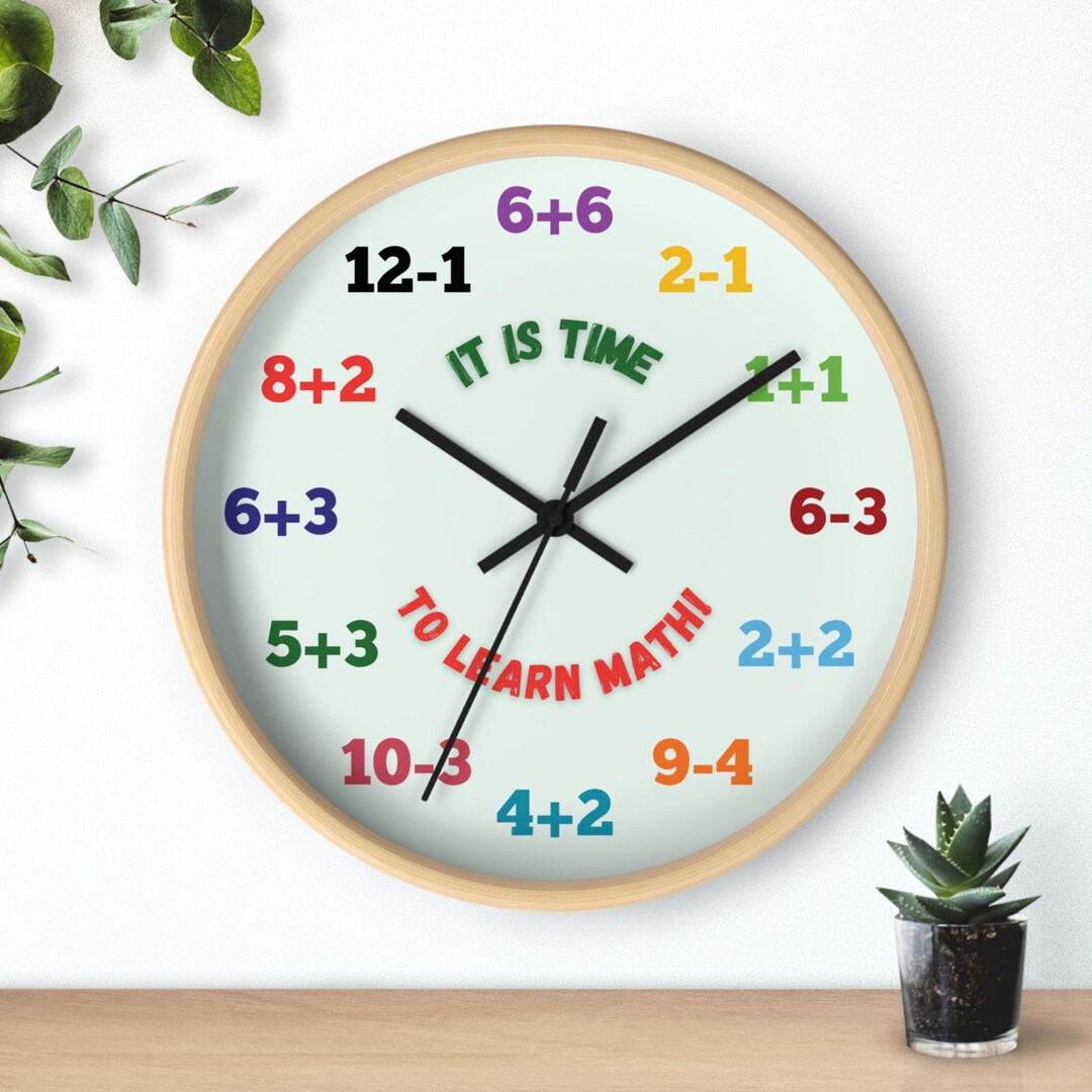 Kids Math Equation Clock, Colorful Classroom Decor, Teacher Gift ...