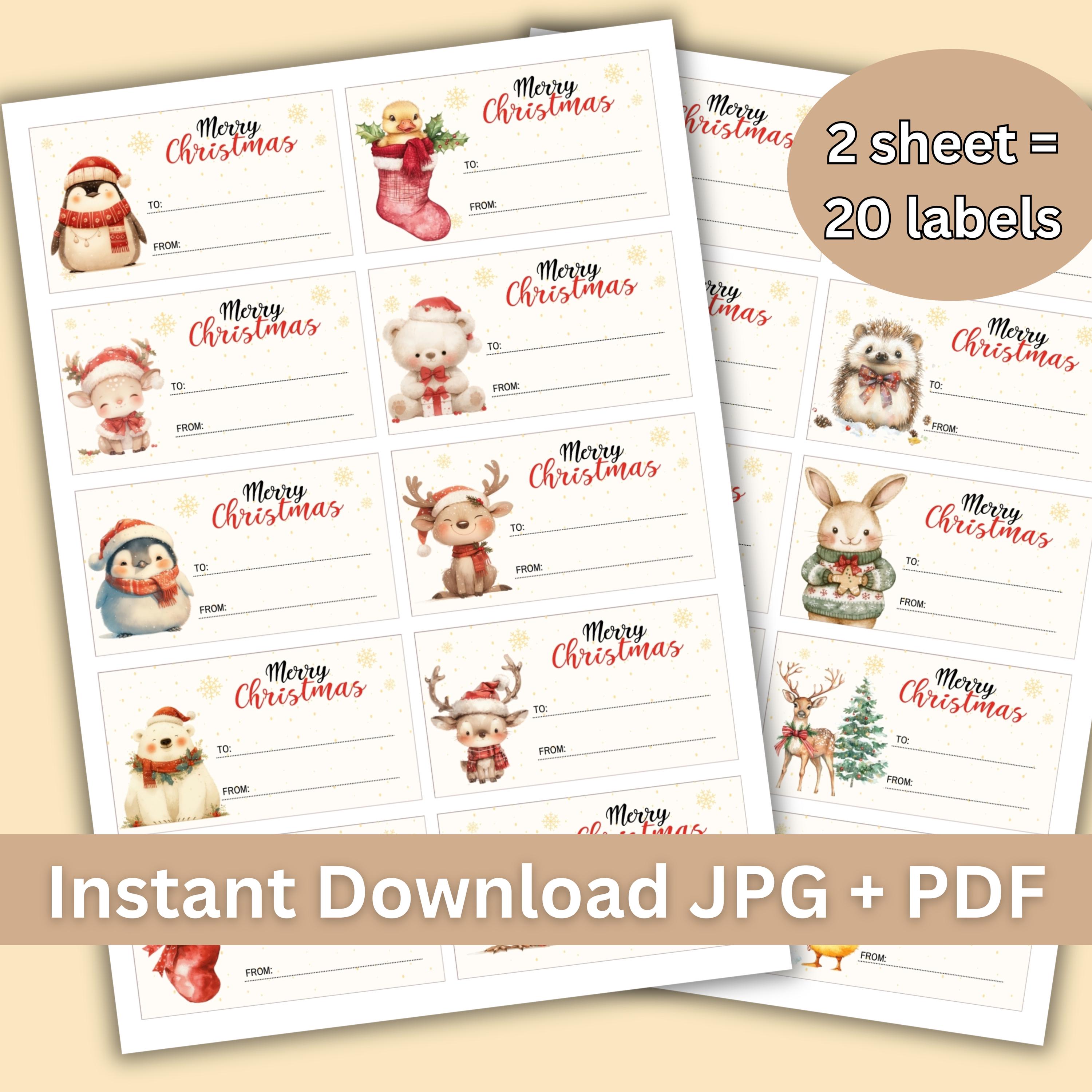 Set of 20 Christmas Printable Present Labels, Gift Tags Etsy
