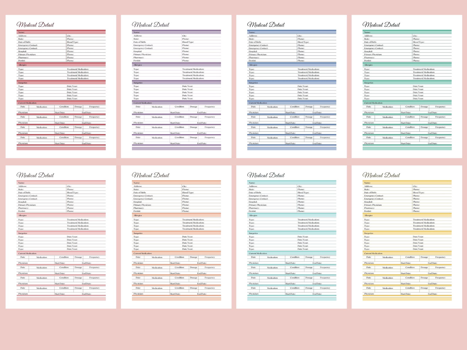 Medical Planner / Medical Printable / Healthcare Planner / - Etsy