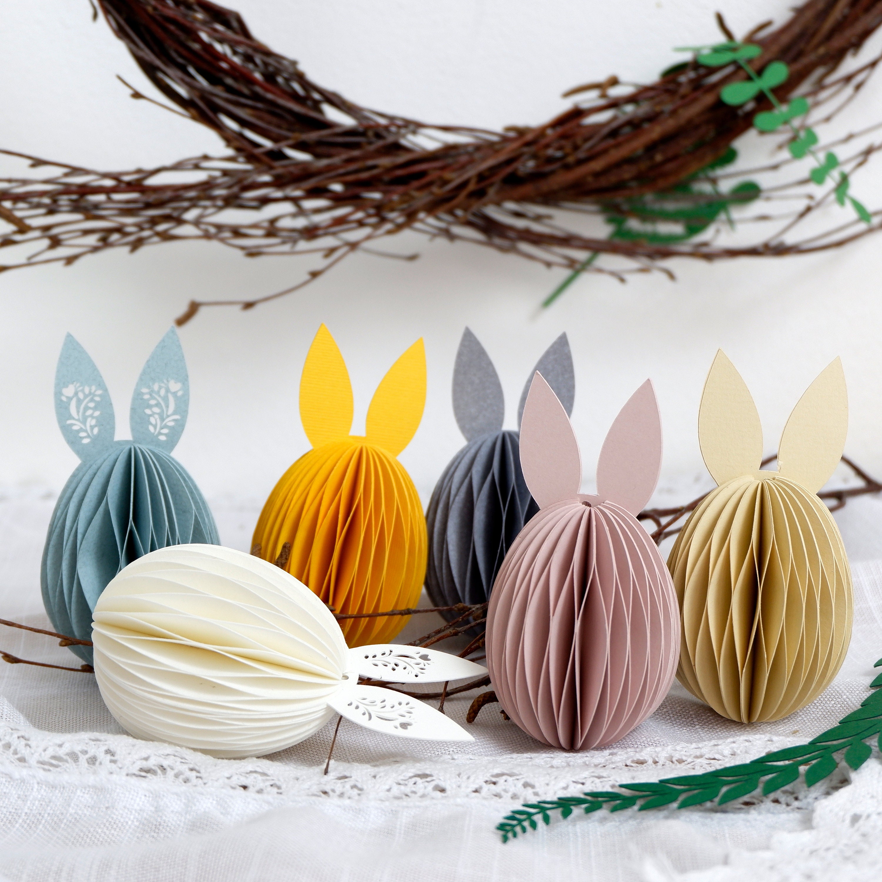 6 Pcs Easter Bunny Honeycomb Decorations Honeycomb DIY Table