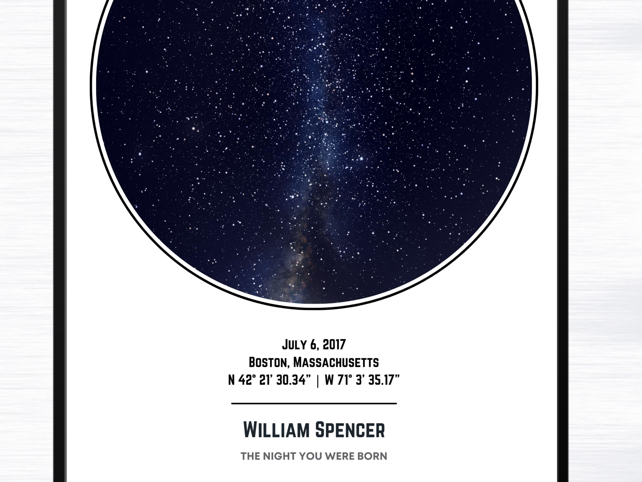 Custom Star Map by Date Print, Anniversary Gift, Personalized Gift, Night Sky Print, Wedding