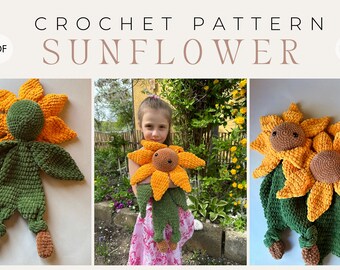 Sunflower crochet snuggler pattern. Lovely amigurumi pattern. Newborn crochet pattern. Crochet Sunflower blanket. Pattern PDF