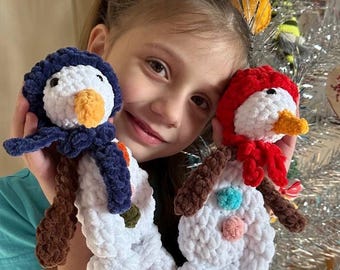 Crochet Snowman Snuggler Pattern: Amigurumi Newborn Blanket (PDF Pattern)