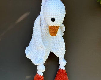 Goose snuggler. Lovey goose. Goose stuffic. Crochet Lovey. Baby