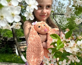 Bunny Lovey Crochet Pattern | Snuggler Blanket PDF | Easy Baby Easter Gift