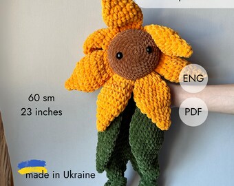 Sunflower crochet snuggler pattern. Lovely amigurumi pattern. Newborn crochet pattern. Crochet Sunflower blanket. Pattern PDF