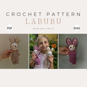 Labubu Amigurumi Crochet Pattern PDF - Cute Plush Toy Tutorial - Beginner Friendly DIY Digital Download - Kawaii Monster Doll Pattern