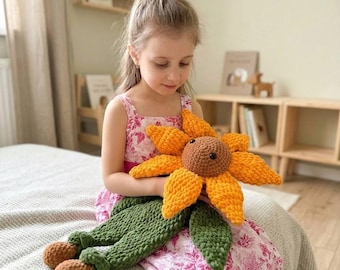Sunflower Snuggler Crochet Pattern | Baby Security Blanket | PDF Easy Tutorial