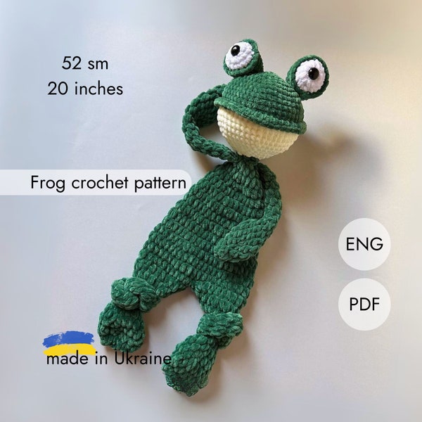 Frog crochet snuggler pattern. Lovey crochet pattern. PDF pattern. Crochet frog pattern. Crochet frog blanket. Newborn crochet pattern