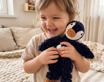 Mini Penguin Lovey Crochet Pattern PDF | Baby Security Blanket Amigurumi | Easy Newborn Tutorial