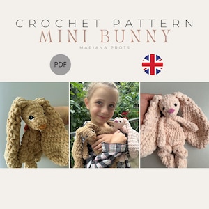 Mini Bunny Lovey Crochet Pattern PDF | Baby Security Blanket Amigurumi | Easy Newborn Gift Tutorial