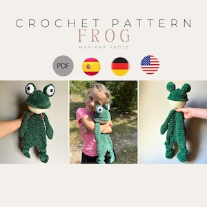 Crochet Frog Lovey Pattern PDF | Baby Security Blanket Amigurumi | Easy Beginner Tutorial