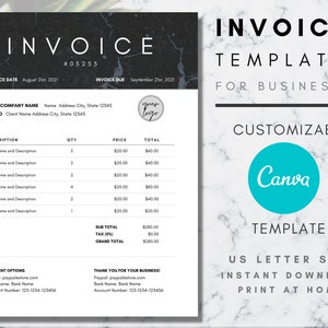 invoice invoice template business invoice photography etsy