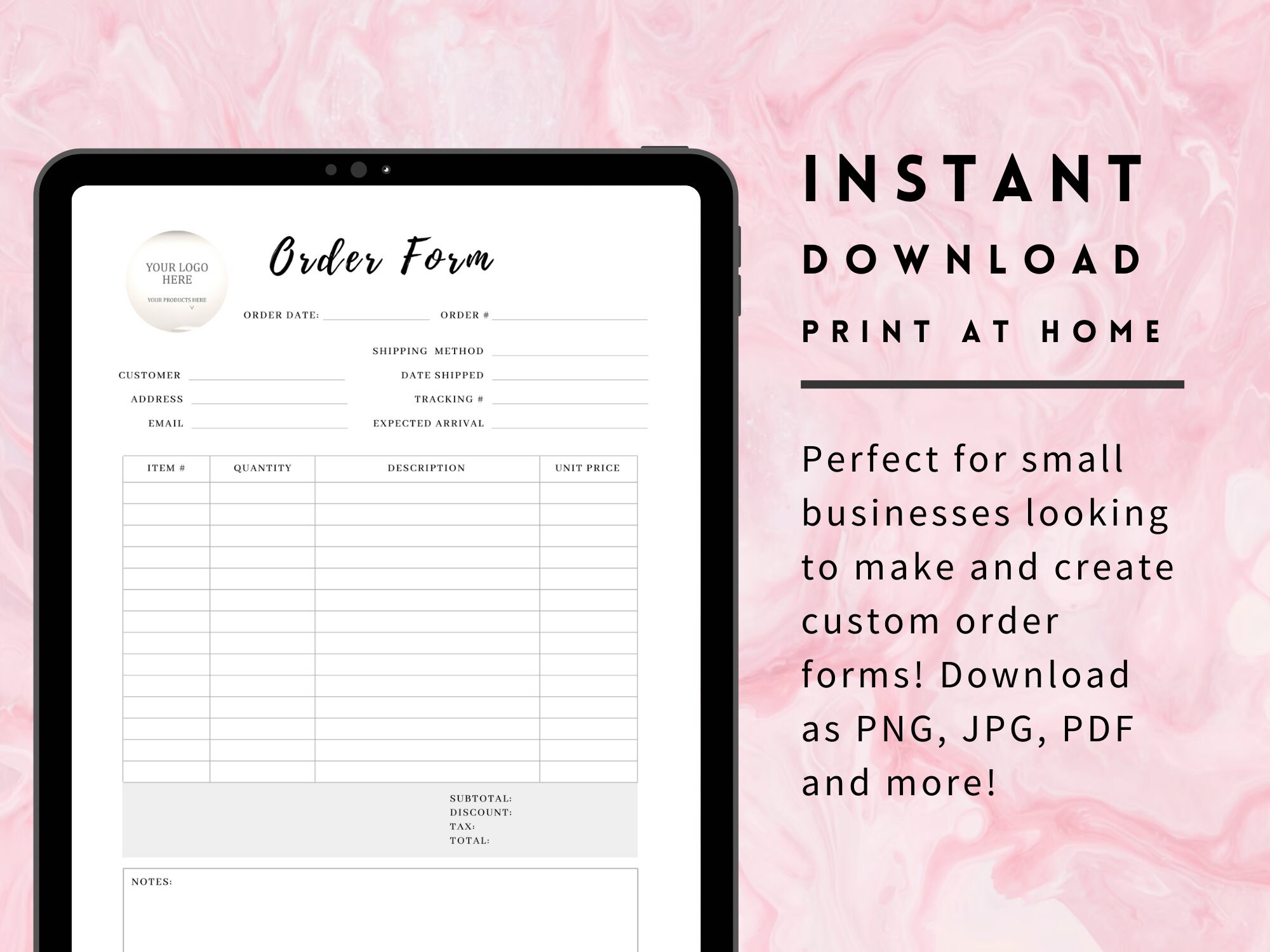 Order Form Template Canva Order Tracking Custom Order Form My Order