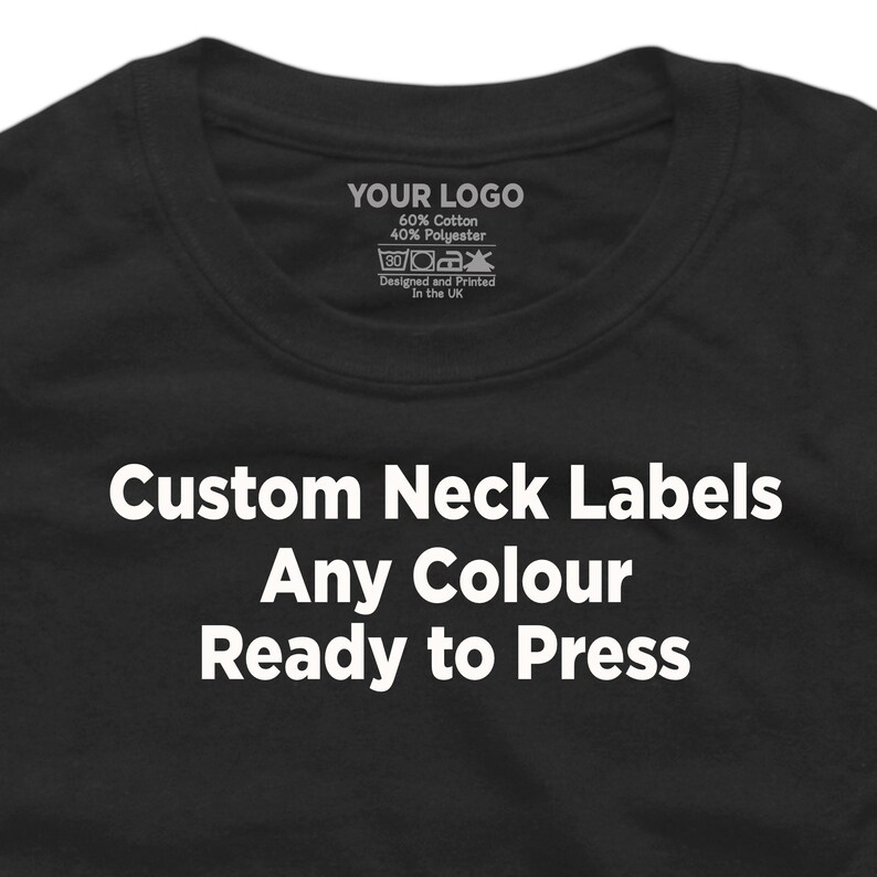 100 Pack Custom Neck Transfers Tshirts Wholesale Labels for Etsy