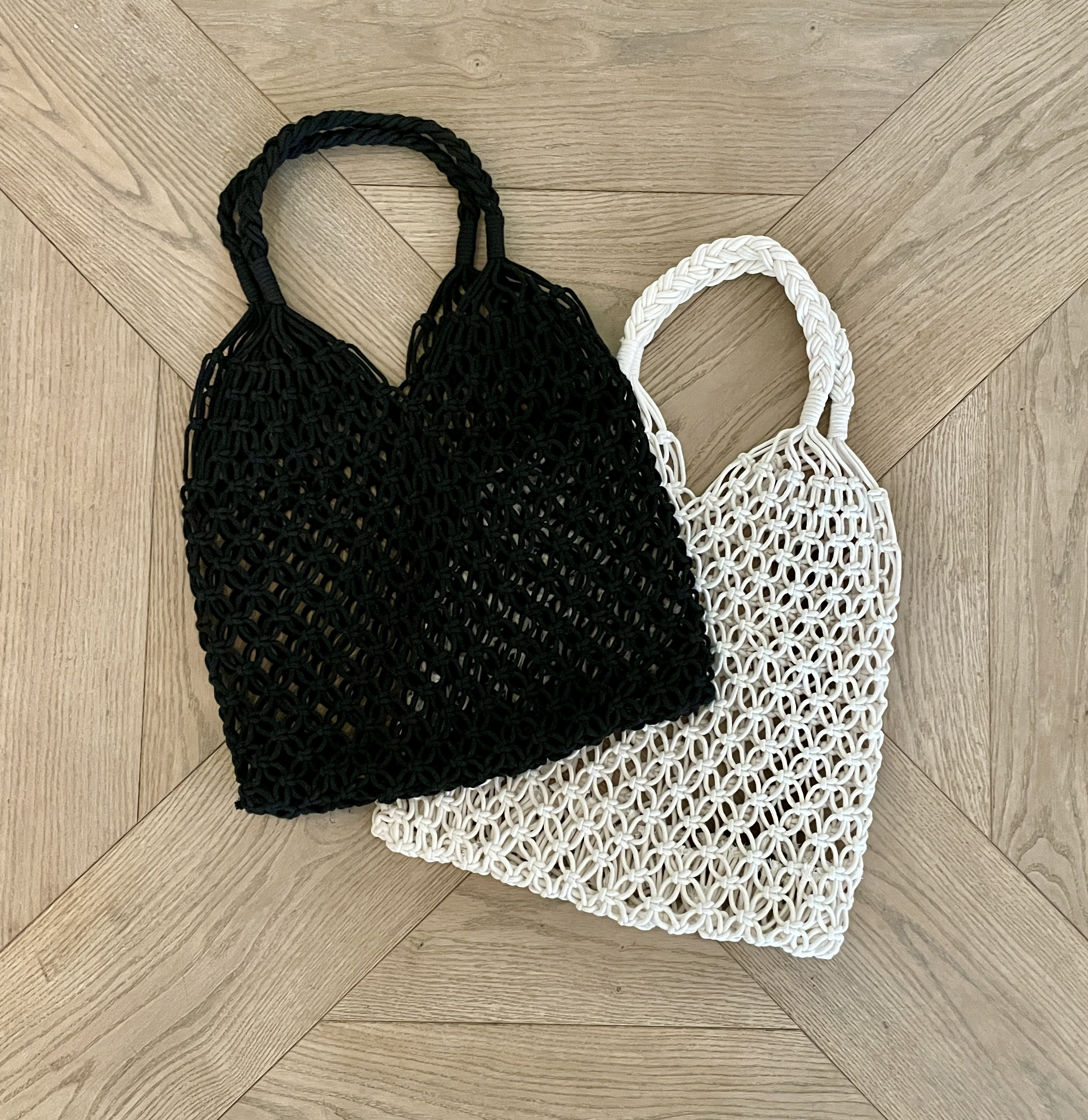 25 Crochet Shoulder Bags with Crossbody, Granny Square, and Plushie Styles 20 Macrame Rope Mesh Net Tote Crochet Pattern