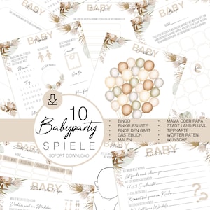 Baby Party Set 10 Duitse spelletjes om uit te printen