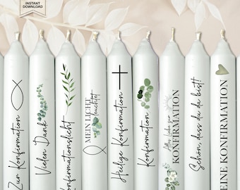 Candle tattoo confirmation candle sticker confirmation candle 3x A4 PDF