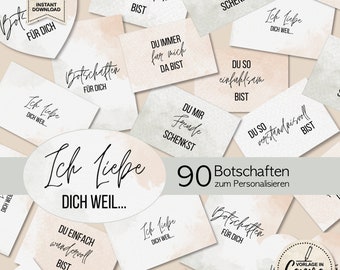 Ich liebe dich weil 90 Liebesbotschaften zum Ausdrucken