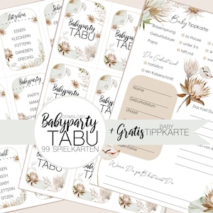 Download di Baby Shower Taboo Boho + Scheda con suggerimenti per bambini