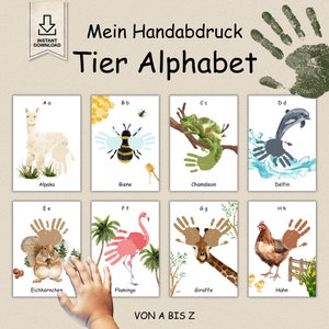 Kinder Tiere Alphabet für Handabdruck Download