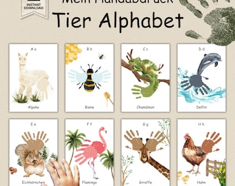 Kids Animals Alphabet for Handprint Download