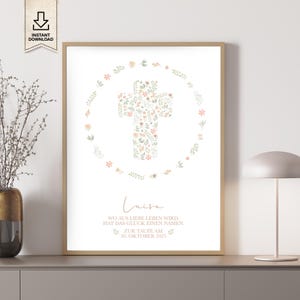 Personalisiertes Geschenk zur Taufe Poster zum Ausdrucken