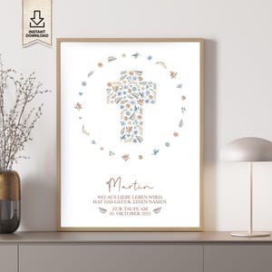 Personalisiertes Geschenk zur Taufe Poster zum Ausdrucken