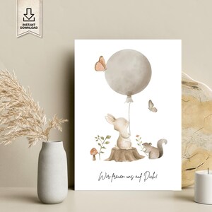 Babyparty Gästebuch mit Luftballon