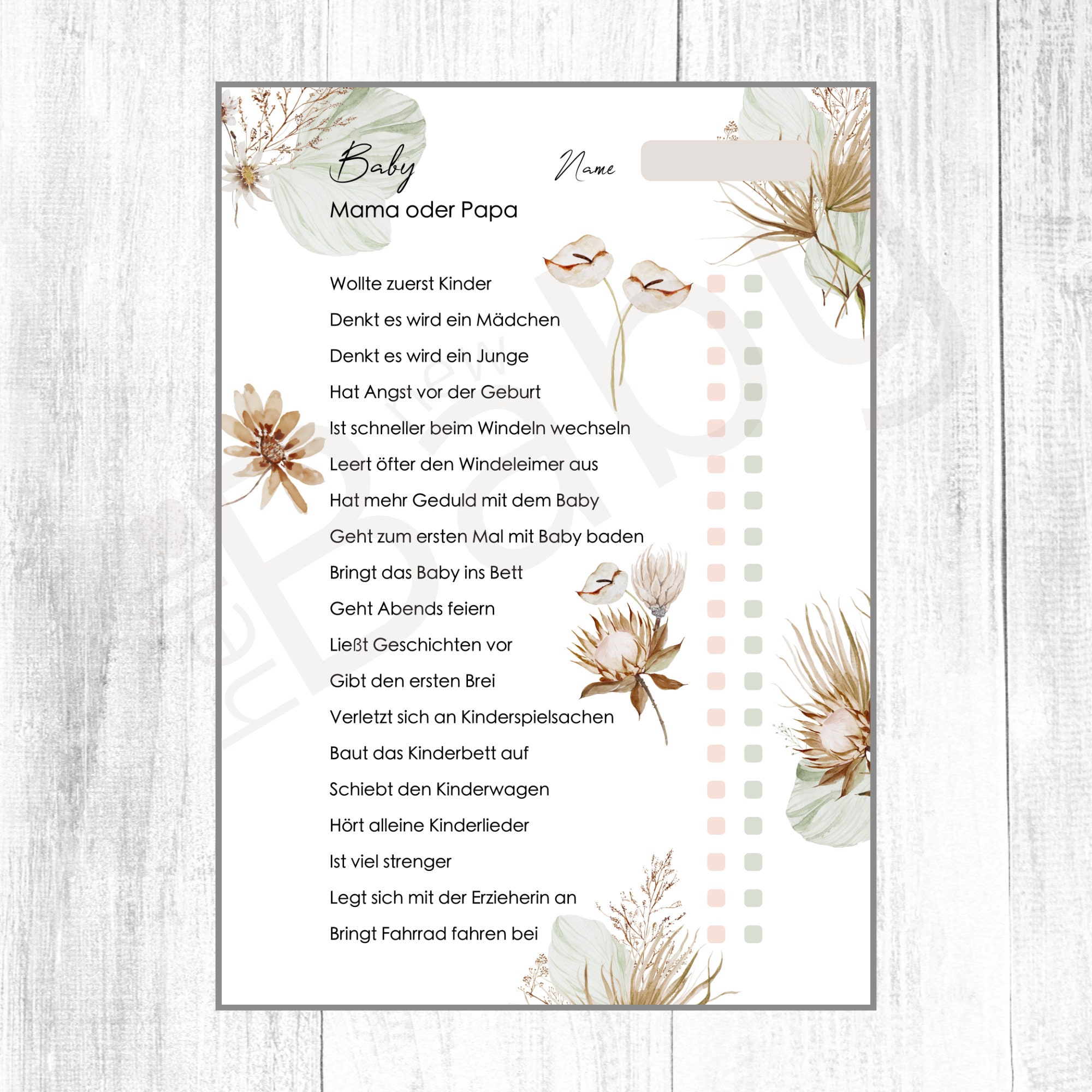 4 Baby Party Spiele Zum Ausdrucken Download Vorlage - Etsy