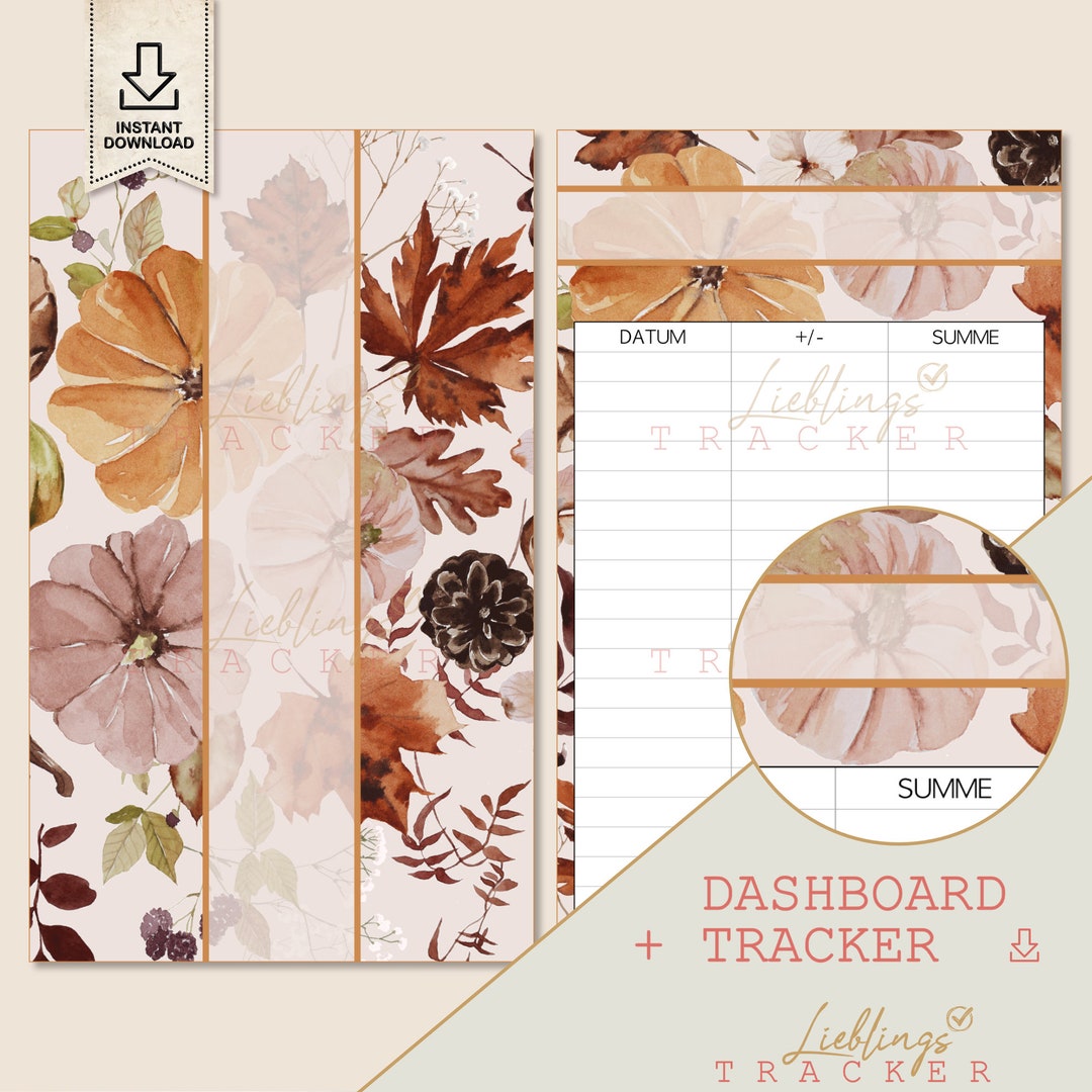 Budget Binder Dashboard With Tracker Fall Pumpkin - Etsy