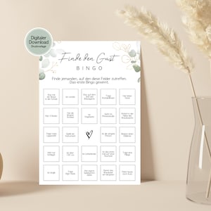 Bingo wedding game "Find the guest" to print out