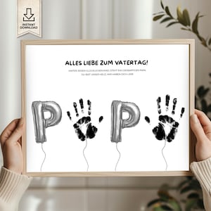 Geschenk Vatertag Handabdruck Poster für Papa zum Ausdrucken