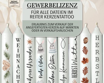 Commercial license for all templates of my candle tattoos