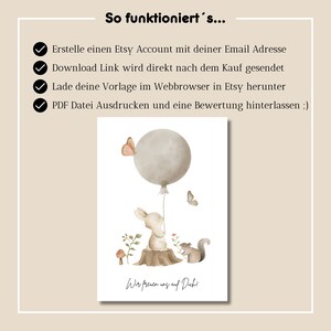 Babyparty Gästebuch mit Luftballon