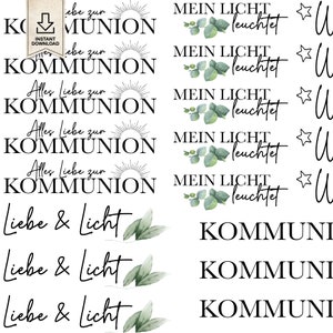 Kerzentattoo Kommunion Kerzensticker Kommunionkind 3x A4 PDF Bild 8