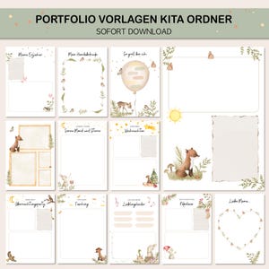 Kindergarten Portfolio Vorlagen für Kita Ordner