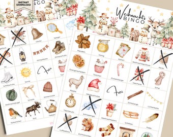Weihnachtsspiele Deutsch | Bingo Weihnachten zum Ausdrucken