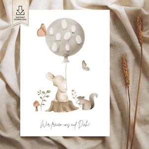 Libro de firmas para baby shower (descarga gratuita), póster, globo personalizado