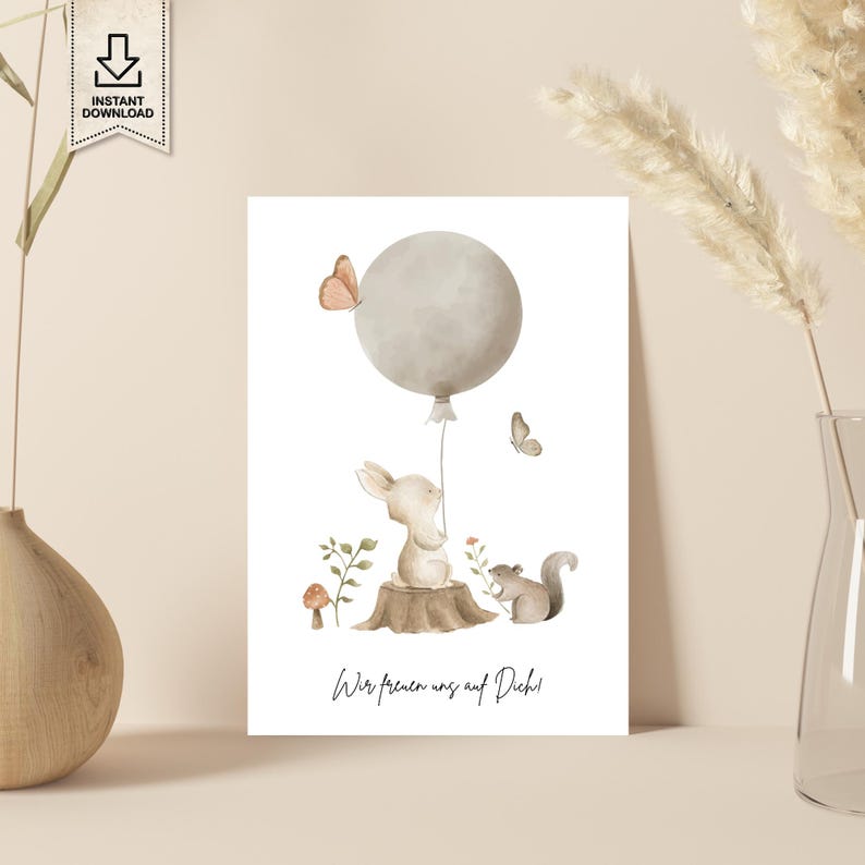Babyparty Gästebuch mit Luftballon