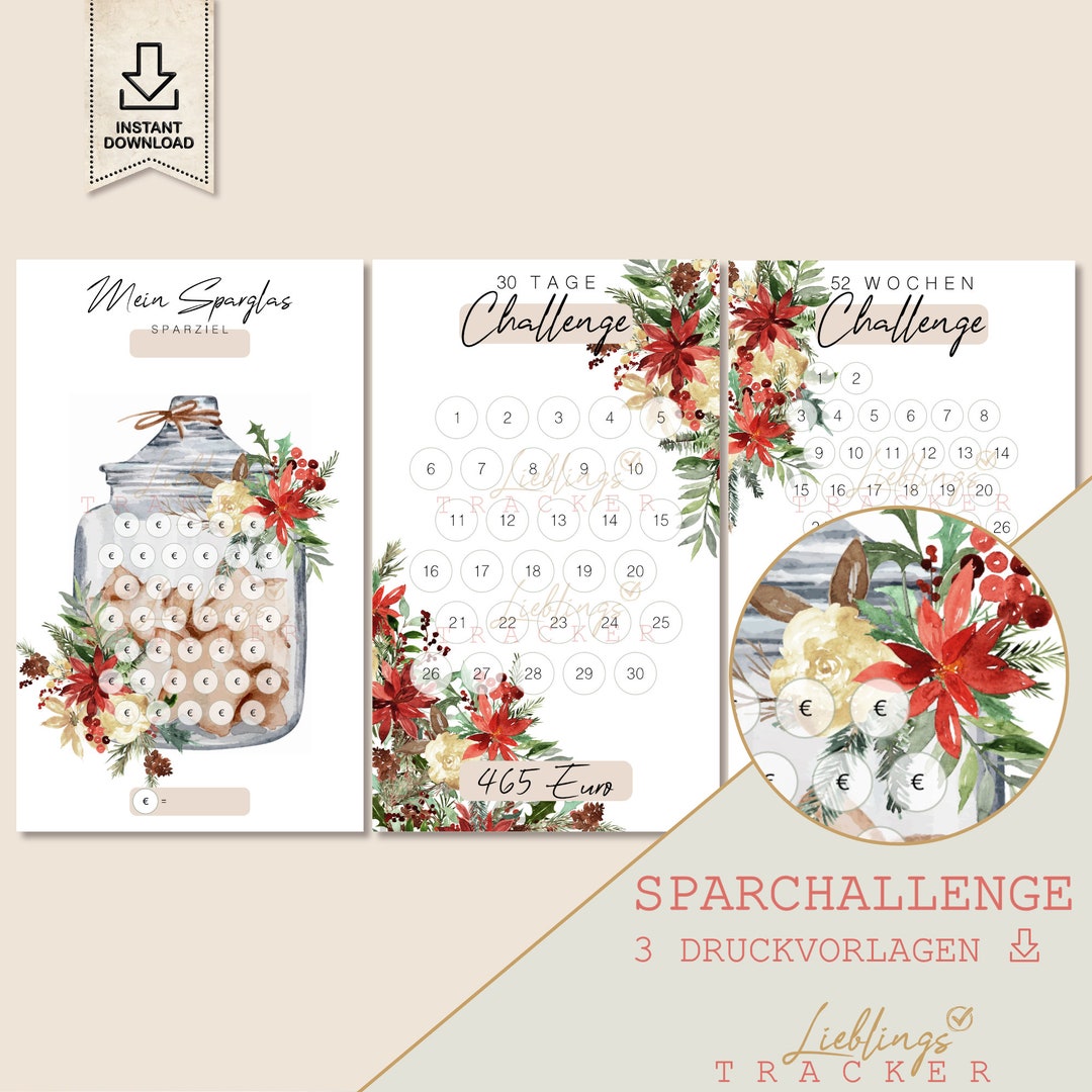Printable Saving Jar Template Set of 3 Christmas - Etsy