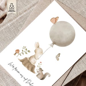 Babyparty Gästebuch mit Luftballon