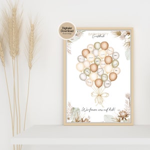 Libro de visitas de baby shower descargar globos de póster