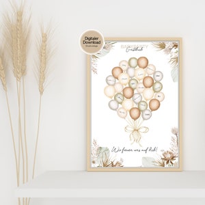 Baby Shower Guest Book Download Poster Balloons