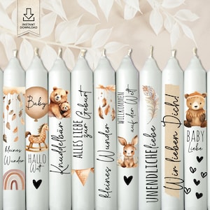 Tatuajes de velas de nacimiento de regalo de bebé boho descargar