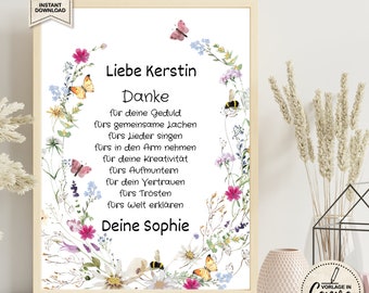 Kindergarten Abschied personalisiertes Geschenk Poster