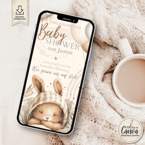 Babyparty Digitale Einladung zum Personalisieren