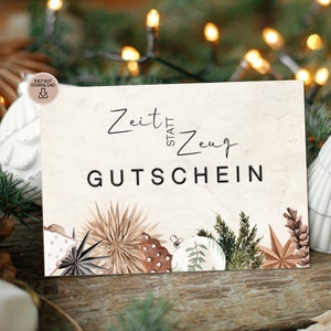 Du temps au lieu de trucs, un bon pour Noël à télécharger