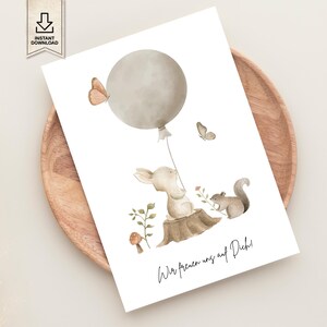 Babyparty Gästebuch mit Luftballon
